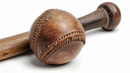 Vintage Leather Cricket Ball Resting on Top on white background.PNG