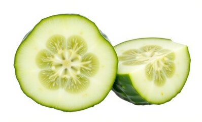 Fresh cucumber sliced in half
