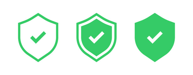 Shield check mark icon set, Transparent Background, PNG