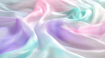 Fototapeta premium Handmade fabric weave in soft pastel colors textile art showcase studio environment abstract viewpoint