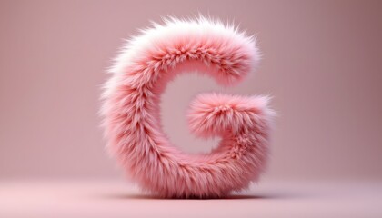 Fototapeta premium Fluffy Pink Letter G: A 3D Rendered Image