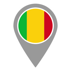 Fototapeta premium Mali flag location pin, flag application, Flag on Location Pin, graphic design, map pointer, vector illustration.