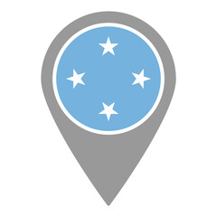 Micronesia flag location pin, flag application, Flag on Location Pin, graphic design, map pointer, vector illustration.