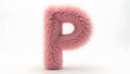 Fototapeta premium Fluffy Pink Letter P: A Soft and Textured Alphabet