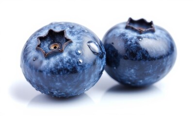 Fresh blueberries with water droplets