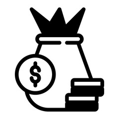 Money Bag Glyph Icon