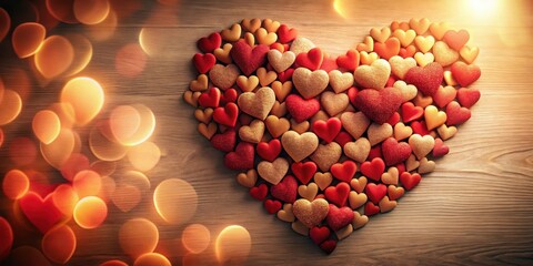 A motherly love filled with warm hearts , motherly love, affection,  motherly love, affection, heartwarming