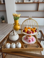 Afternoon tea set in living room