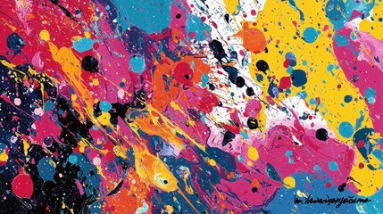 Abstract Colorful Swirling Paint Explosion Canvas Art