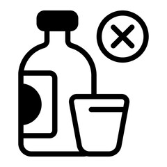 No Drinking Glyph Icon