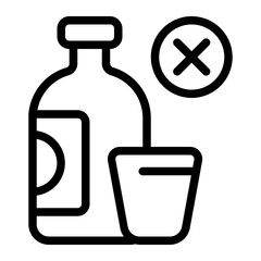 No Drinking Line Icon