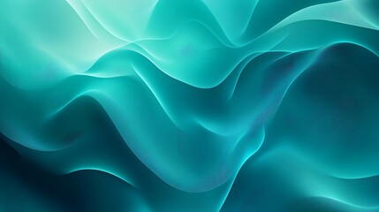 Obraz premium Fluid Teal Abstract Digital Painting: Subtly Shifting Waves. AI Generated