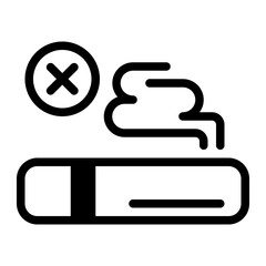 No Smoking Glyph Icon