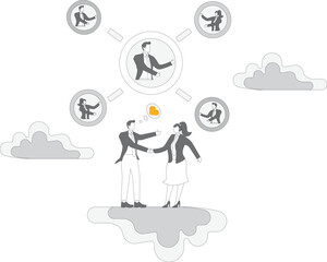 Communication businessman and Businesswoman