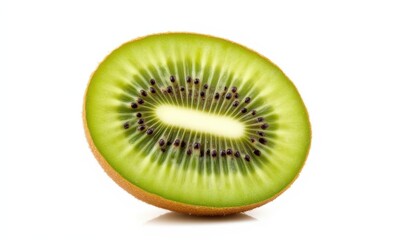 Fresh sliced kiwi on a white background