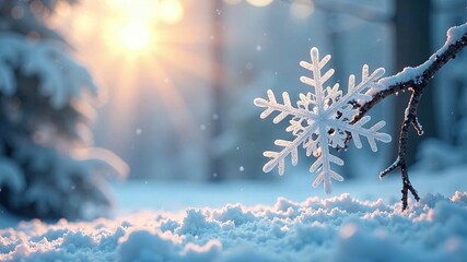 Winter Wonderland Snowflakes,  Abstract,  Elegant,  Depth,  Mood Board,  High Resolution