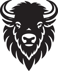 Minimalist bison head silhouette