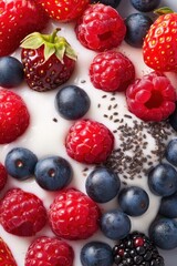 Macro Shot of Coconut Yogurt Topped with Fresh Fruits and Nuts for a Healthy Indulgence