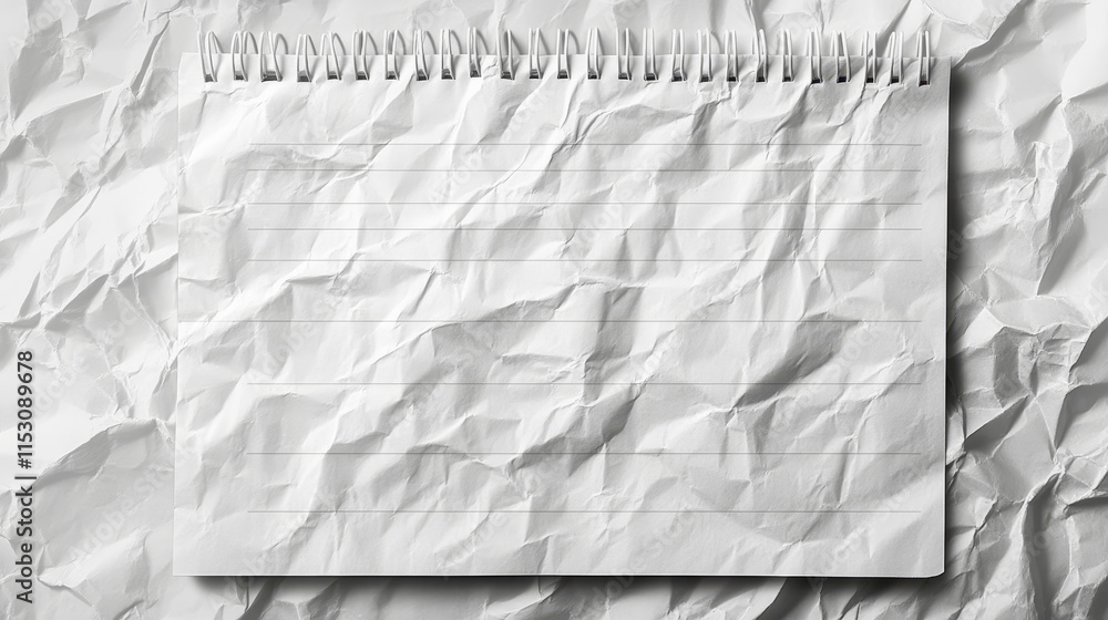 Poster school notebook paper. diary note page vector. memo notepad frame with crumpled realistic effect. gr