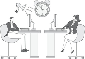 Time pressure Business people, team overworked