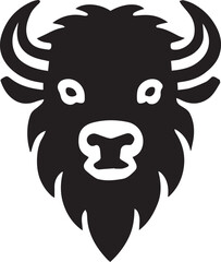 Minimalist bison head silhouette