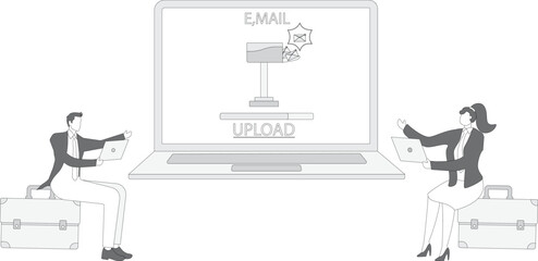 Using Laptop E-Mail, E-Mail concept with Laptop