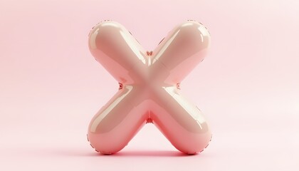 Fototapeta premium Pink Balloon Letter X on Pink Background