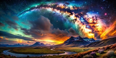 Dramatic Double Exposure: Gerduberg Landscape & Mystical Sky