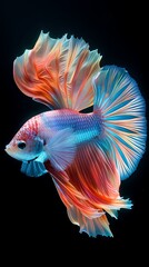 Digital technology crystal glitter color fish illustration poster background