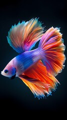 Fototapeta premium Digital technology crystal glitter color fish illustration poster background