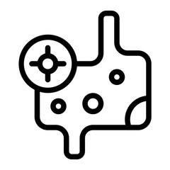 Stomach Cancer Line Icon