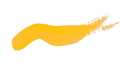 Horizontal yellow brush strokes on transparent background