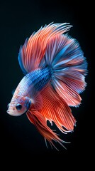 Fototapeta premium Digital technology crystal glitter color fish illustration poster background