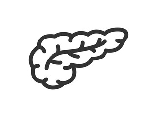 膵臓のアイコン（線画）のイラスト