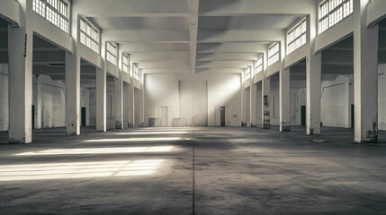 White empty warehouse