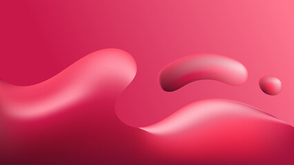 Abstract vector background featuring 3D liquid shapes in vibrant shades of purple and pink