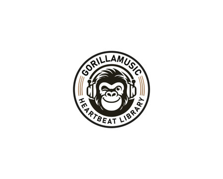 Creative unique Gorilla stereo music studio logo for business company
