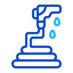 Water Hose Duoline Icon