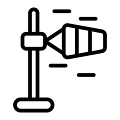 Wind Direction Line Icon
