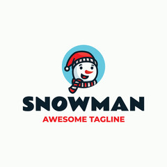 Snowman Simple Mascot Logo