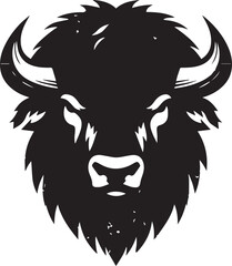 Fototapeta premium Bison head silhouette in grunge style