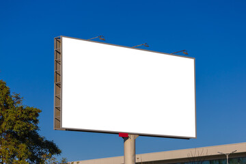 Background for design, white billboards on city streets and along roads