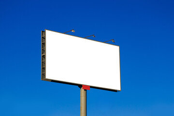 Background for design, white billboards on city streets and along roads