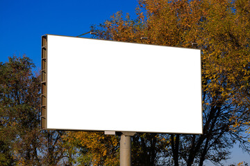 Background for design, white billboards on city streets and along roads