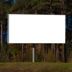 Background for design, white billboards on city streets and along roads