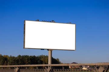 Fototapeta premium Large white billboards for outdoor advertising along the roads