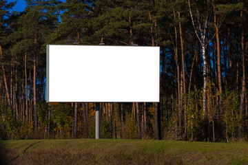Background for design, white billboards on city streets and along roads