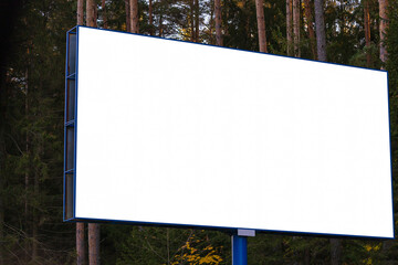 Background for design, white billboards on city streets and along roads