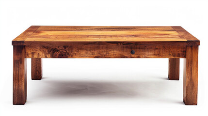 Vintage Wooden Coffee Table on white background.PNG