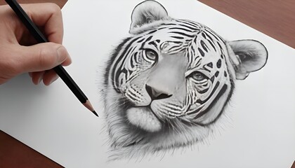 "Hand-Drawn Tiger Art"